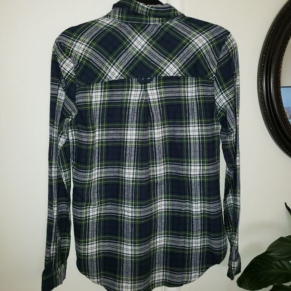 Polly & Esther Cotton Flannel Button-Down Top - Picture 7 of 7